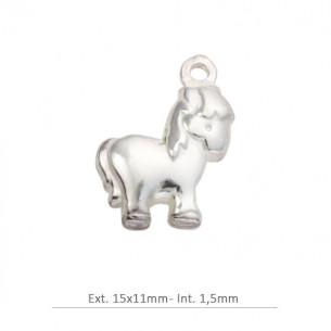 Colgante pony 15mm en plata...