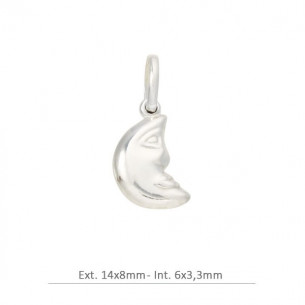Colgante luna 14mm en plata...