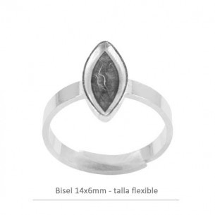 Anillo bisel oval  14x6mm...
