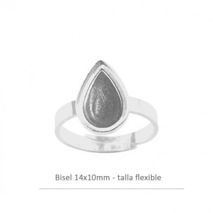 Anillo bisel lágrima...