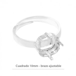 Anillo con garra 10x10mm en...
