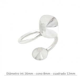 Anillo cono 8mm y cuadrado...