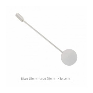 Broche con disco 15mm-largo...