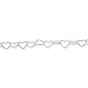 Cadena corazónes 4x3mm en...