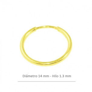 Criolla 14 mm en plata 925...