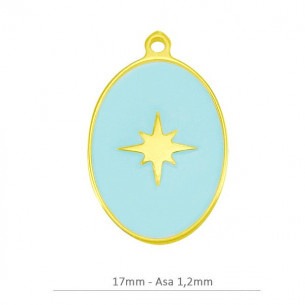 Colgante azul estrella 17mm...