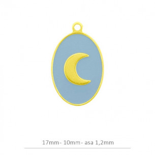 Colgante oval azul luna...