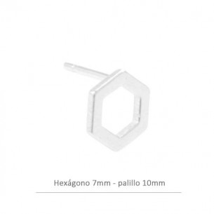 Pendiente de plata hexágono...