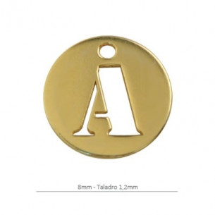Colgante redondo 8 mm letra...