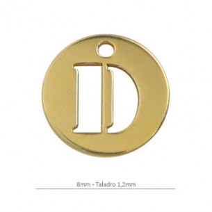 Colgante redondo 8 mm letra...