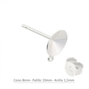 Pendiente de plata cono...