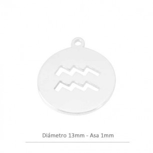 Breloque Verseau rond 13mm...