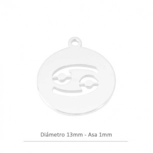 Breloque Cancer rond 13mm...