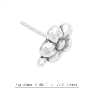 Pendiente de plata flor 10...