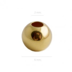 Perle boule 6mm-trou 2mm en...