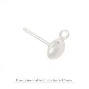 Pendiente de plata ovni 6mm...