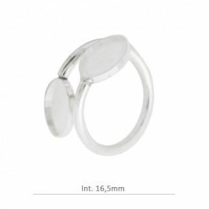 Bague 2 feuille en argent 925