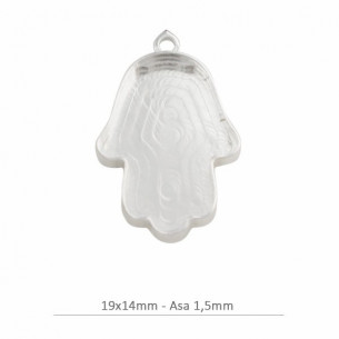 Sterling silver hamsa bezel...