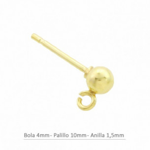 Pendiente de plata baño oro...