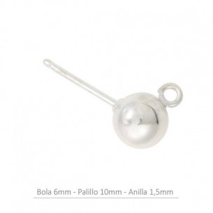 Clous d´oreilles boule 6mm...