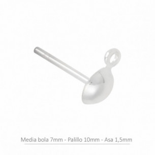 Sterling Silver half ball 7...