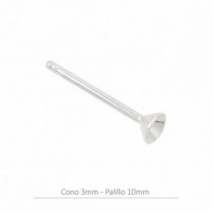 Pendiente de plata cono 3mm