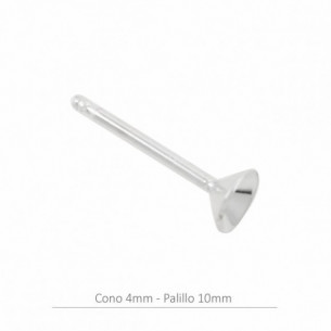 Pendiente de plata cono 4mm