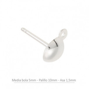 Sterling Silver half ball 5...