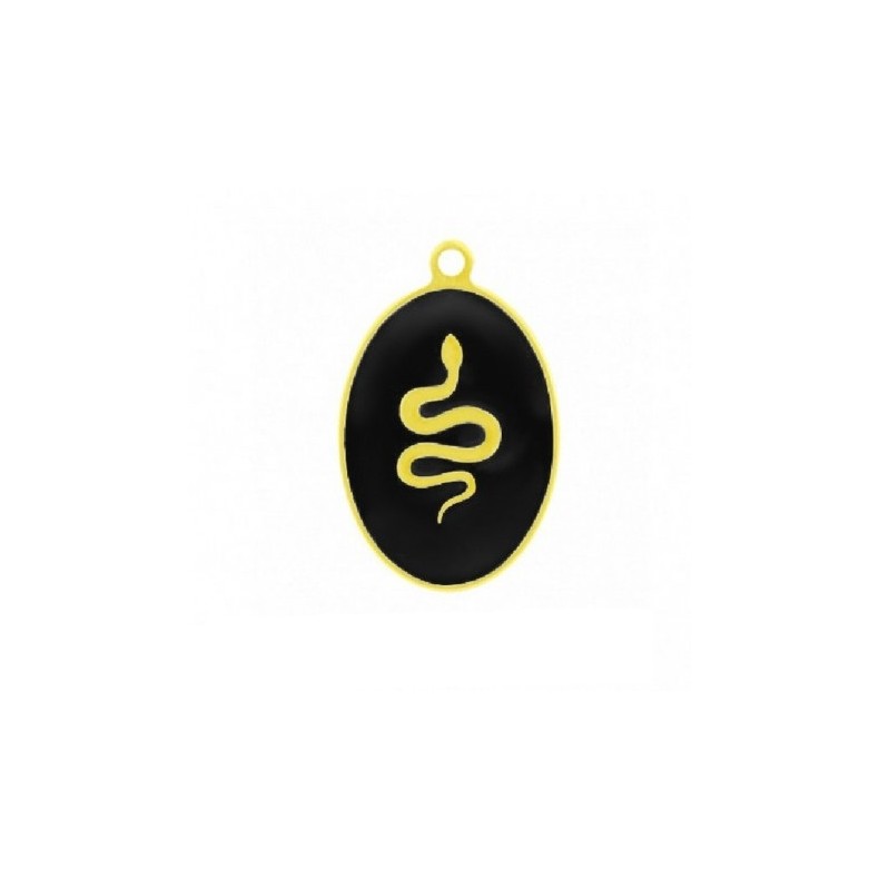 Colgante ovalado negro largo 17 ancho...