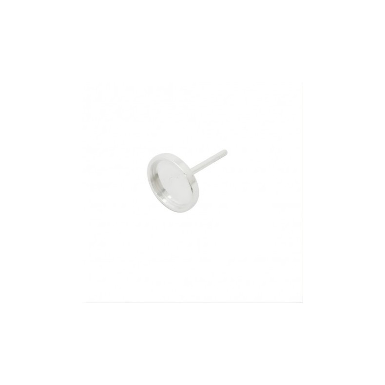 Sterling Silver bezel ear stud 8mm- 7mm