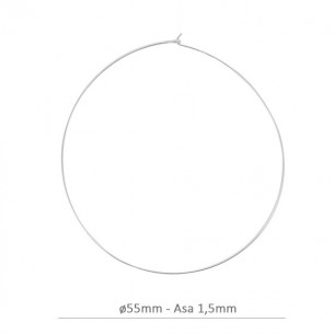 Créoles fines 55 mm en...