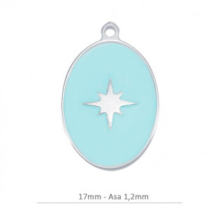 Colgante azul estrella 17mm...