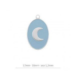 Colgante oval azul luna...