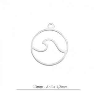 Colgante Ola 13mm en plata 925