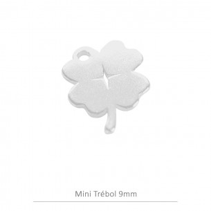 Colgante mini trebol 9mm en...