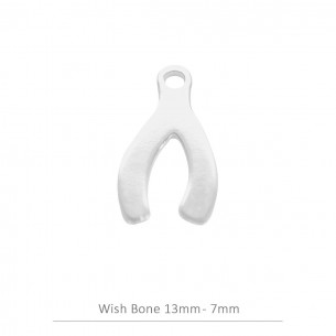 Colgante wish bone 13mm en...