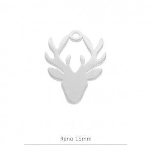 Colgante reno 15mm en plata...
