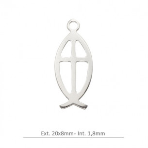 Breloque poisson 20x8mm en...